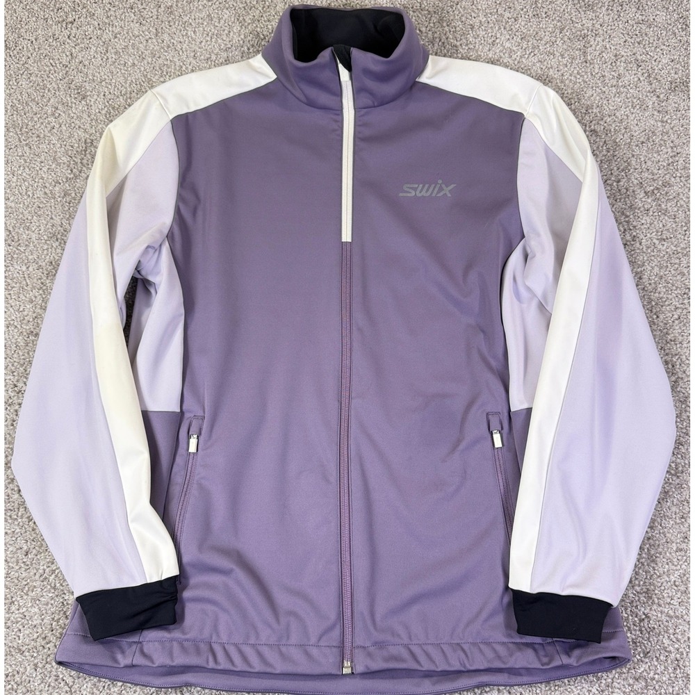 Swix Cross Jacket Women M Purple Full Zip Nordic Ski Softshell Winter Athletic